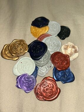 Assorted Wax Seal Stickers - Mixed Metallic Colors
